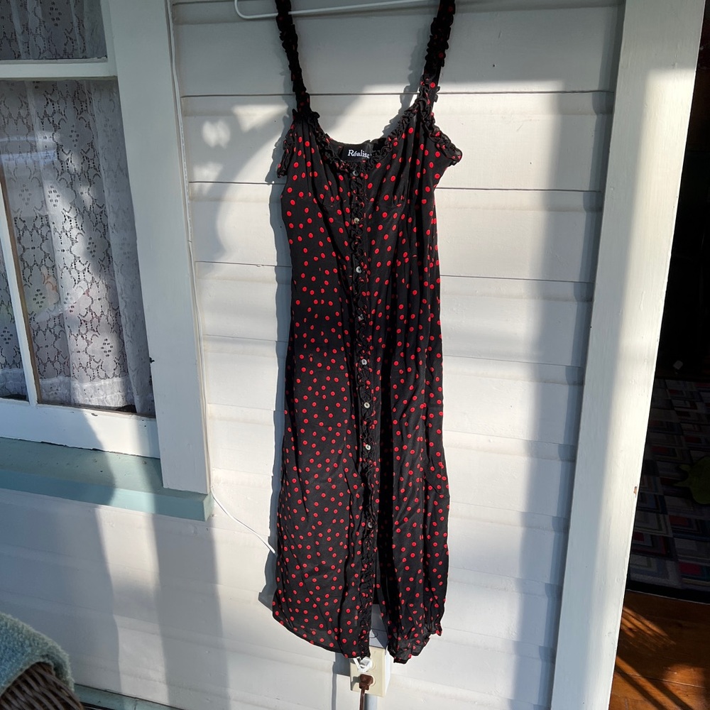 Realisation Par Black and Red Midi Dress